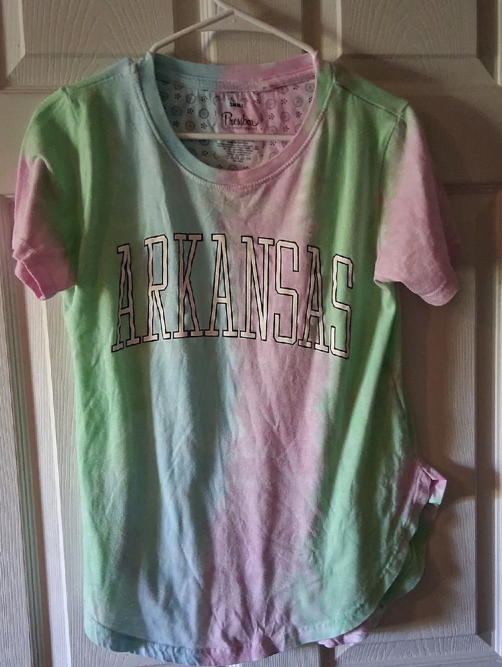 Pressbox Pastel Tie-Dye Arkansas Short Sleeve Tee - Pink Green Blue